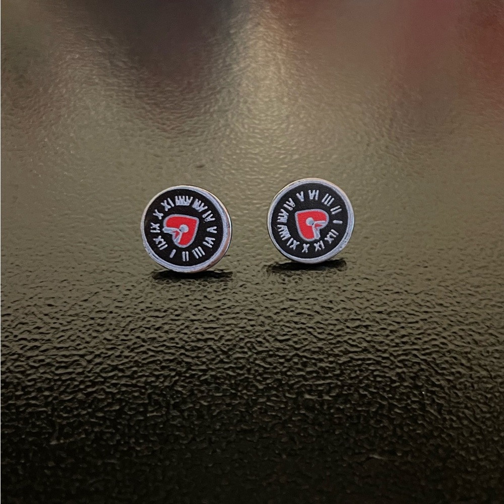 Heart Clock Earrings